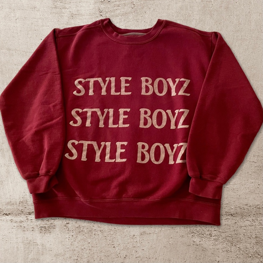 Popstar Style Boyz Maroon Glitter Crewneck
